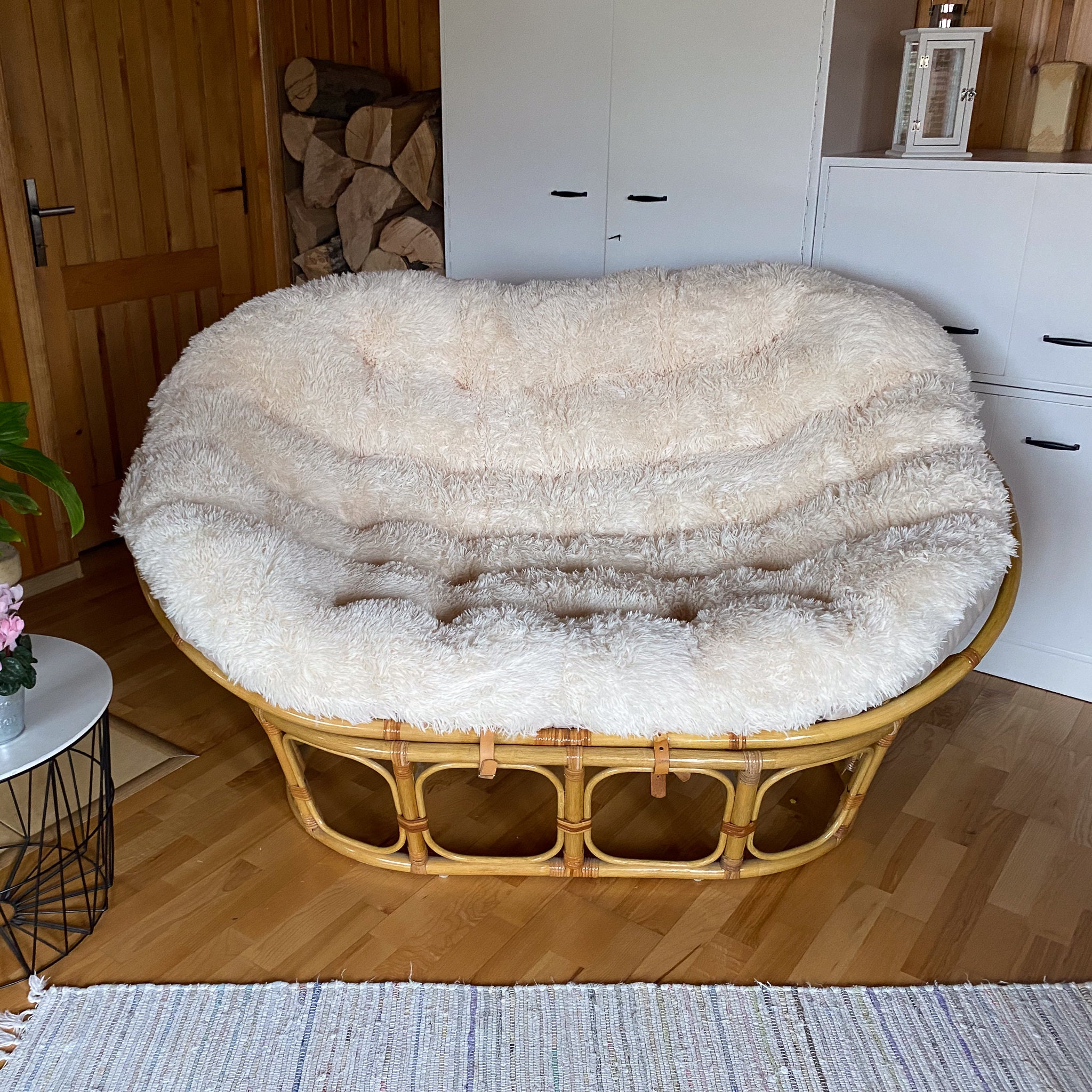 Shaggy Double Papasan Cushion Fluffy Pillow for Mamasan Shaggy Cushion for Sofa Wicker Chair fluffy Replacement Cushion cushion Only Etsy
