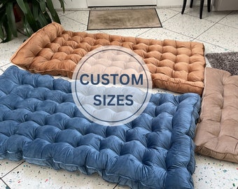 Samt Bodenkissen Sitzkissen | Custom Bodenkissen Sofa | Großes Boho Bodenkissen | Bodenkissen Sitzpouf