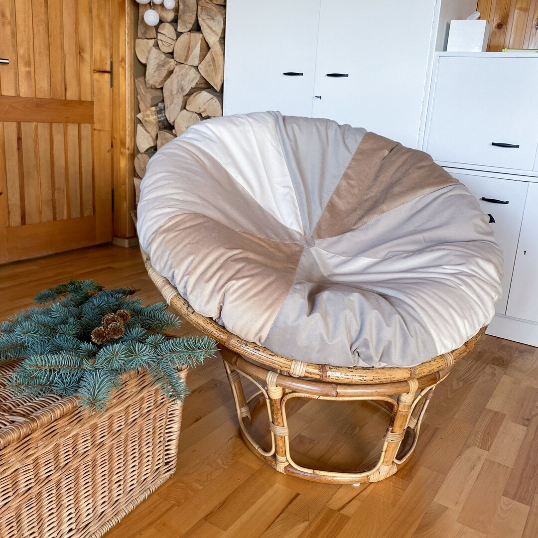 Velvet Patchwork Papasan Cover for Round Cushion Custom Papasan