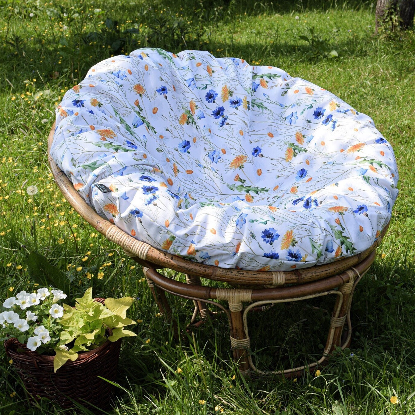 Zippered Outdoor Papasan Cushion Cover ONLY Waterproof Cushion Slipcover Machine Washable Outdoor Pillowcase for Papapasan Cushion Etsy