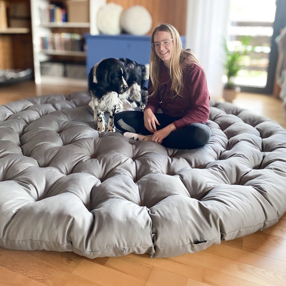 Coussins de Siège Coussins de Sol en Velours Côtelé Tuftés pour Salon Coussin d'Assise Doux et Épais Tatami pour Salon Canapé Enfants Coussins de Mobilier de Patio Extérieur