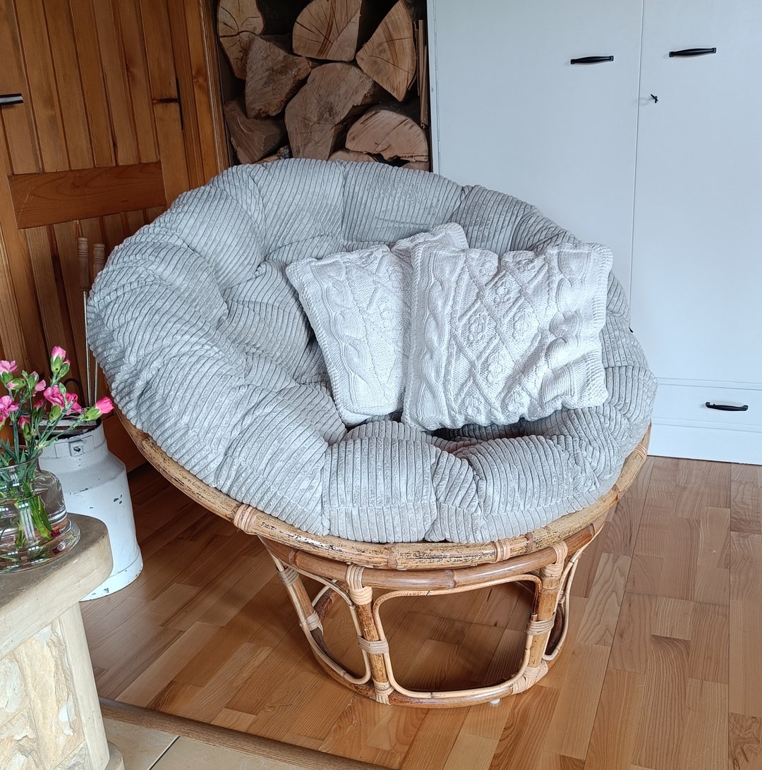 Round Corduroy Cushion for Papasan Chair Papasan Rattan Pad Seat