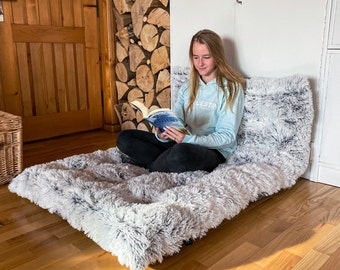 Tufted Fluffy Seat Floor Cushion | Shaggy Floor Sofa Cushion | Reading Nook Pillow | Chair Floor Pad | Outdoor & Indoor Floor Mat Cushion