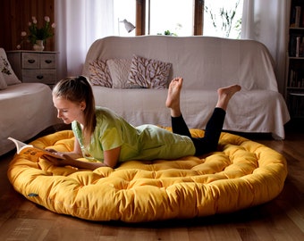 WATERPROOF Floor cushion | Round Seat Cushion Large Size Outdoor Floor Pad | Round Garden Patio Waterproof Pillow | Futon PAD | for Balcony