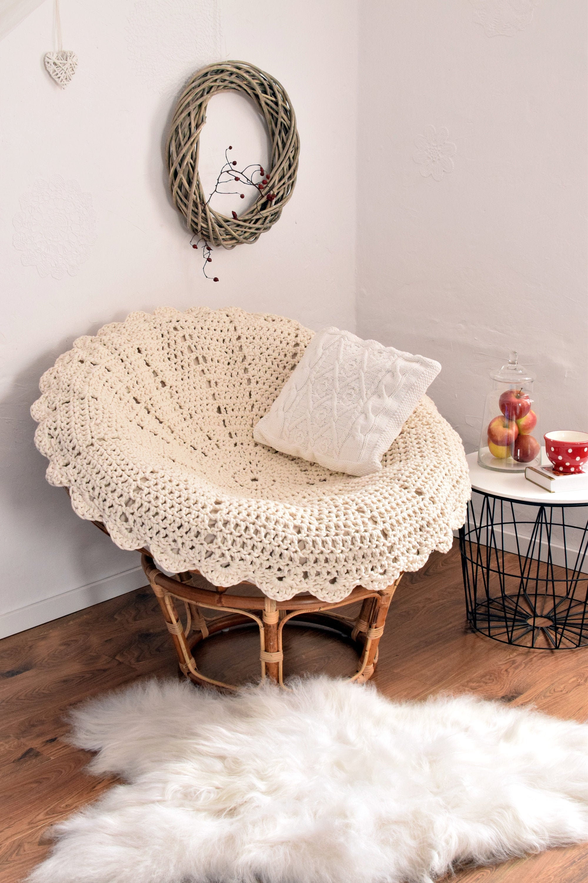 Wool Papasan Cushion