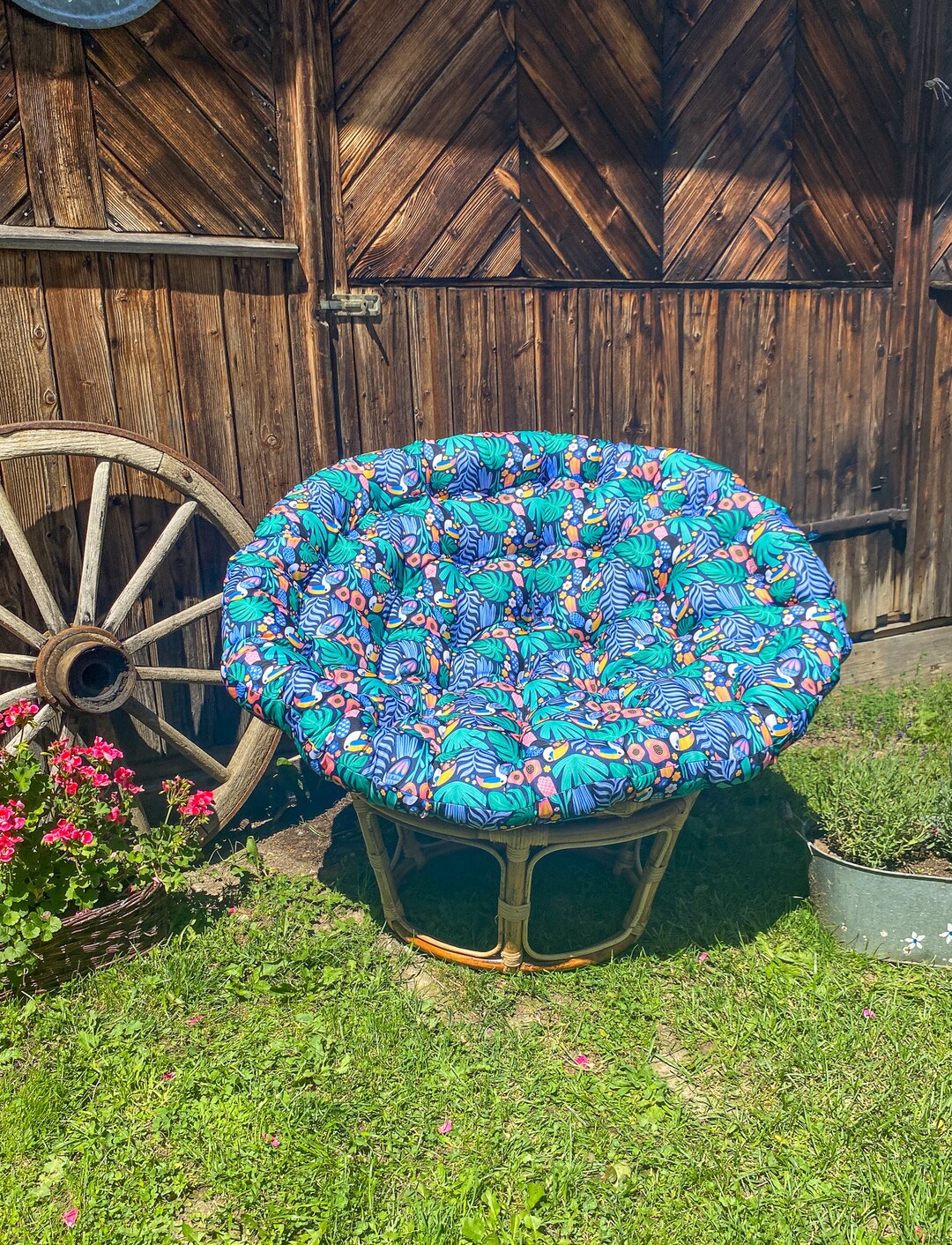 CUSHION for Papasan Chair Outdoor Cushion Rattan Chair Etsy