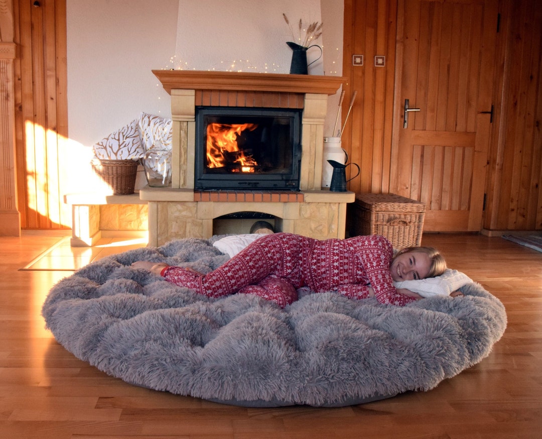 Fluffy Large Flat Cushions SHAGGY Floor Cushion EXTRA LARGE - Main Image