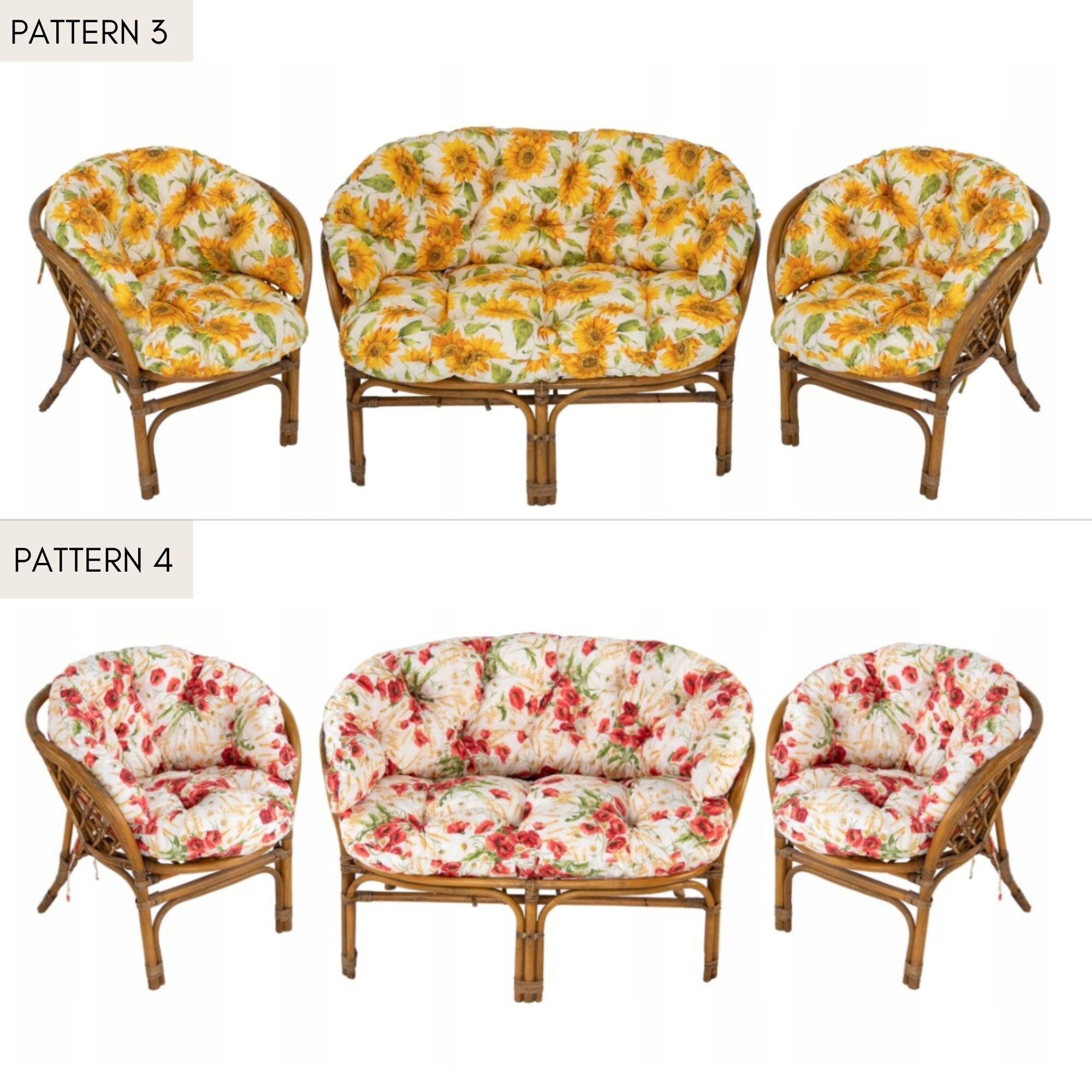 Cojines Para Muebles De Ratán - Verde - 50x50x38 Cm - Amanda Prestige - Impermeable Y Cómodos