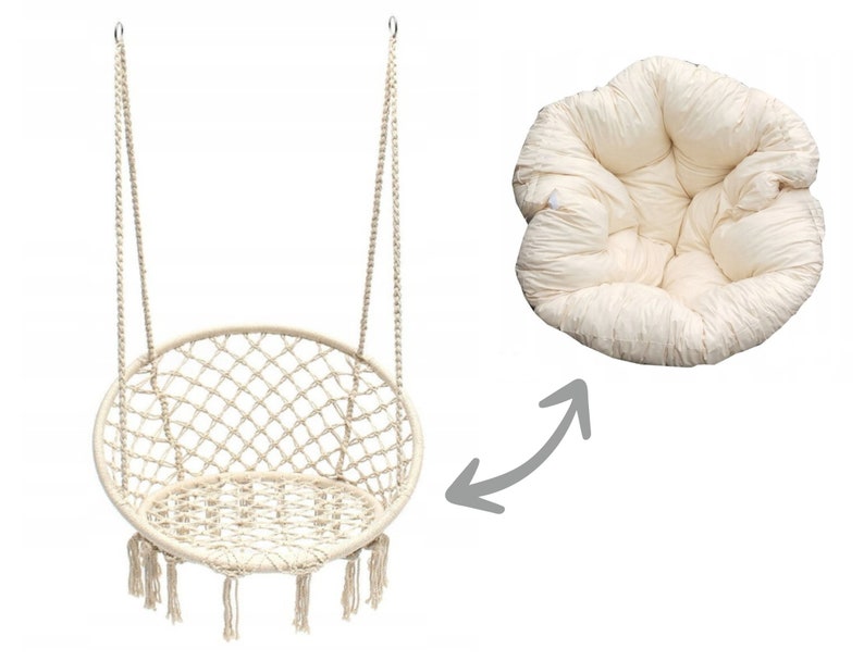 Hammock Garden chair Bedroom swing, hammock chair HANGING CHAIR with a Waterproof pillow Boho styl Macrame Swing Waterproof pillow