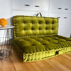 French Velvet Floor Cushion | Custom Bench Cushion | Window Seat ...