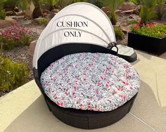 Sun Island Lounge Cushion | Round Seat Cushion for Bed Lounger | Round Garden Patio Water Resistant Pillow | Cushion for Garden lounge chair