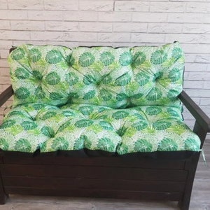 Waterproof bench cushion in various patterns, garden, custom-made cushions