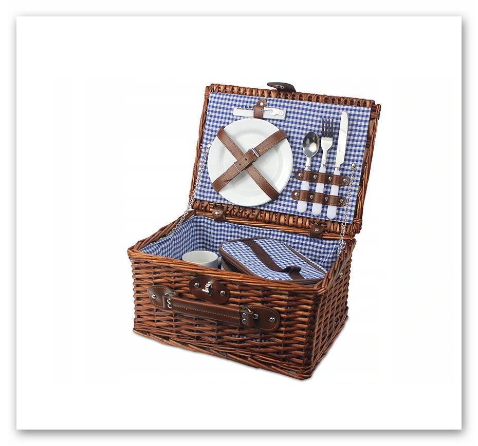 WICKER PICNIC BASKET Personalized Picnic Basket 2 Person Etsy