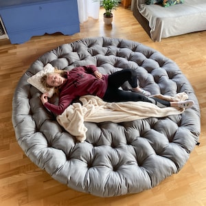 Water Resistant Floor cushion Round Seat Cushion Large Size Outdoor Floor Pad Round Garden Patio Pillow Futon PAD Pillow for Balcony image 2