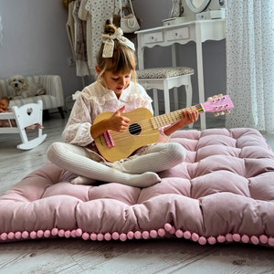 Floor Seating Velvet Cushion - Custom Floor Pillow - Reading Nook Cushion - Girl Nursery bedroom decor