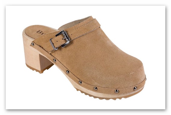 Zuecos suecos de mujer zuecos de cuero natural zuecos Mocasines