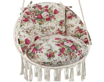 Coussin de chaise en macramé UNIQUEMENT - fauteuil suspendu pour patio - oreiller de balcon - coussin de balançoire oeuf - oreiller de balançoire avec tissu lavable - motif