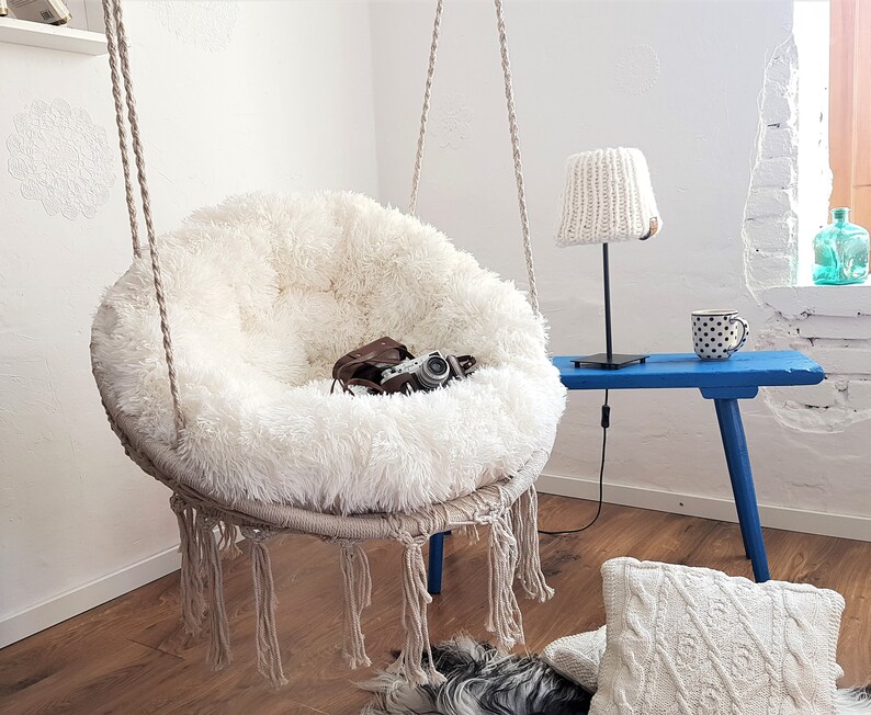 Hanging Chair Soft Fluffy Pillow Fixing of a Swing Etsy