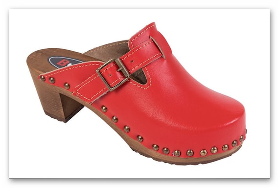 Zuecos suecos de mujer zuecos de cuero natural zuecos Mocasines