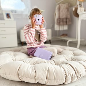 Almohada grande para el suelo para niños, cojín redondo para el suelo,  almohada circular grande de 35 pulgadas, almohadas redondas para niños,  tapete