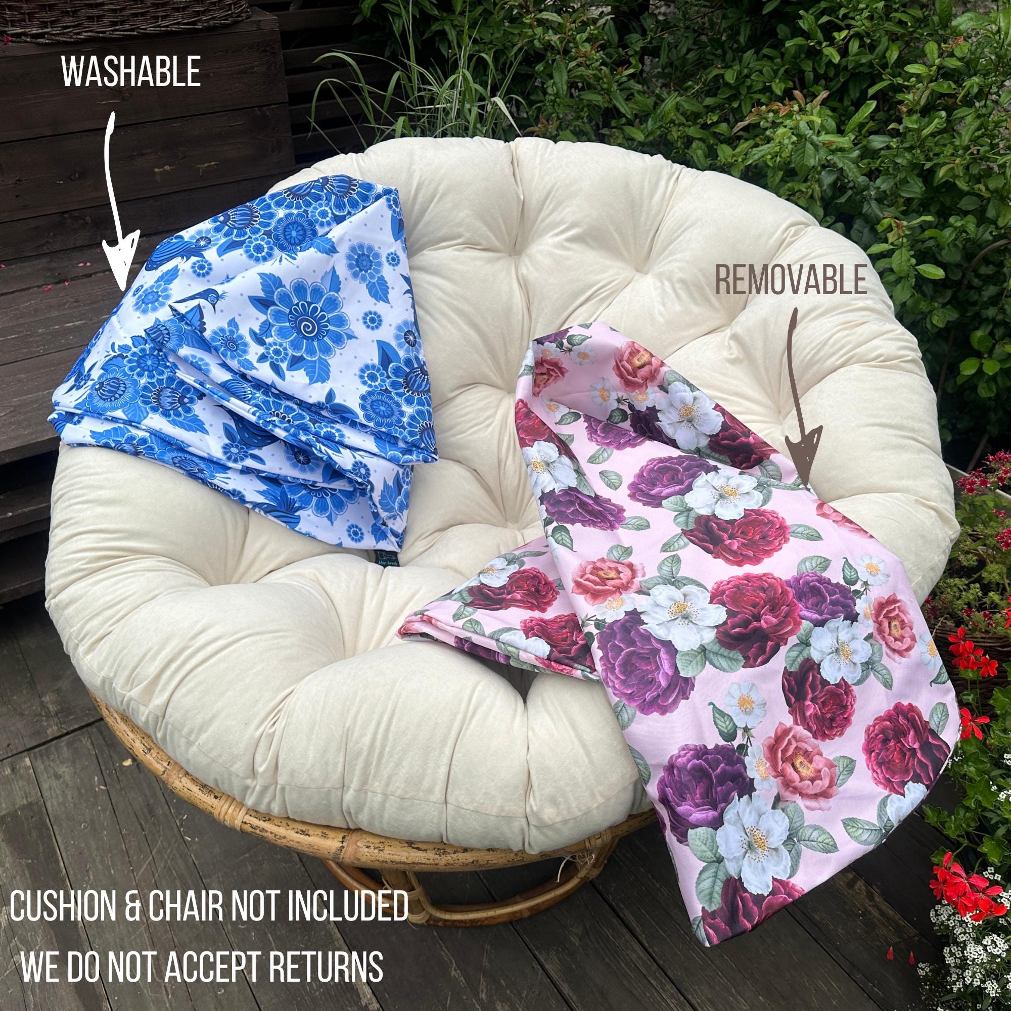 Federa Per Cuscino Papasan Impermeabile, Morbida E Lavabile, Con Cinghie – Motivo Girasole (140 Cm)