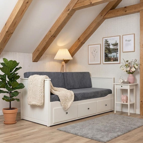 Schonbezug für IKEA Hemnes Tagesbett | Matratzenschoner & Sofabezug-Ersatz | Wählen Sie Sitz-, Rückenlehnen- oder Zierkissen