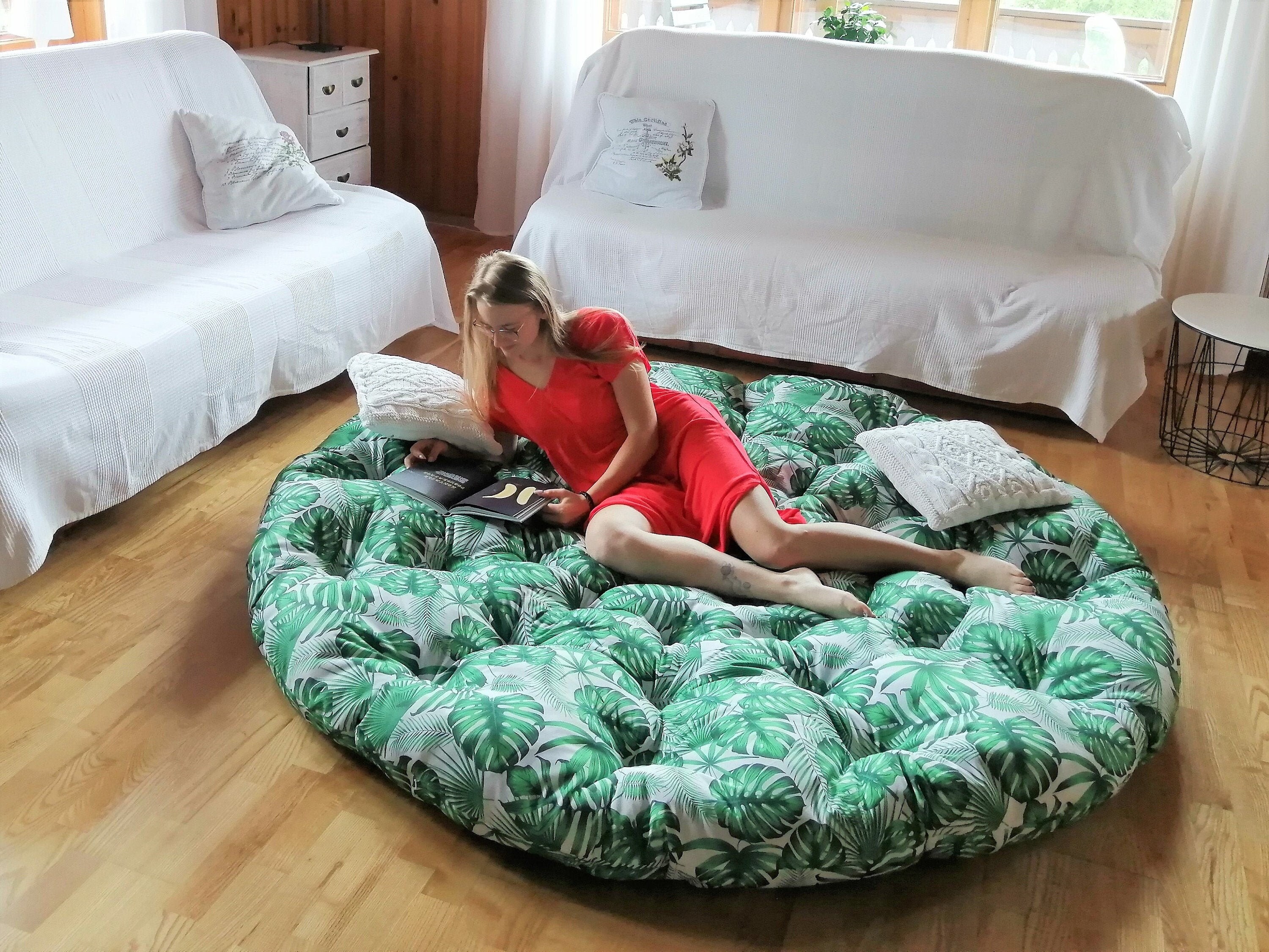 Round Cushion Extra Large Size Reading Nook Cushion Floor Seating