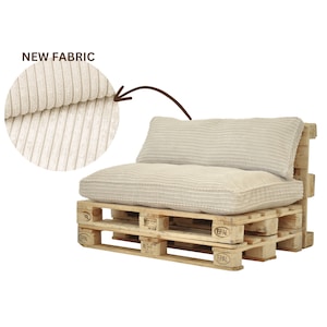 Pallet Cushion Set |  Upholstered Corduroy Pillows For Pallets | Seat and Backrest cushions for benches |  Cushions For Garden  furniture