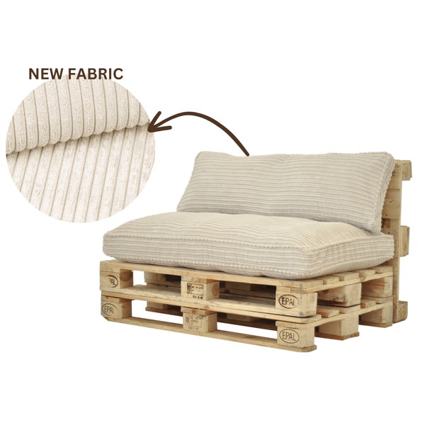 Ensemble de coussins de palette | Oreillers rembourrés en velours côtelé pour palettes | Coussins d'assise et de dossier pour bancs | Coussins pour salon de jardin