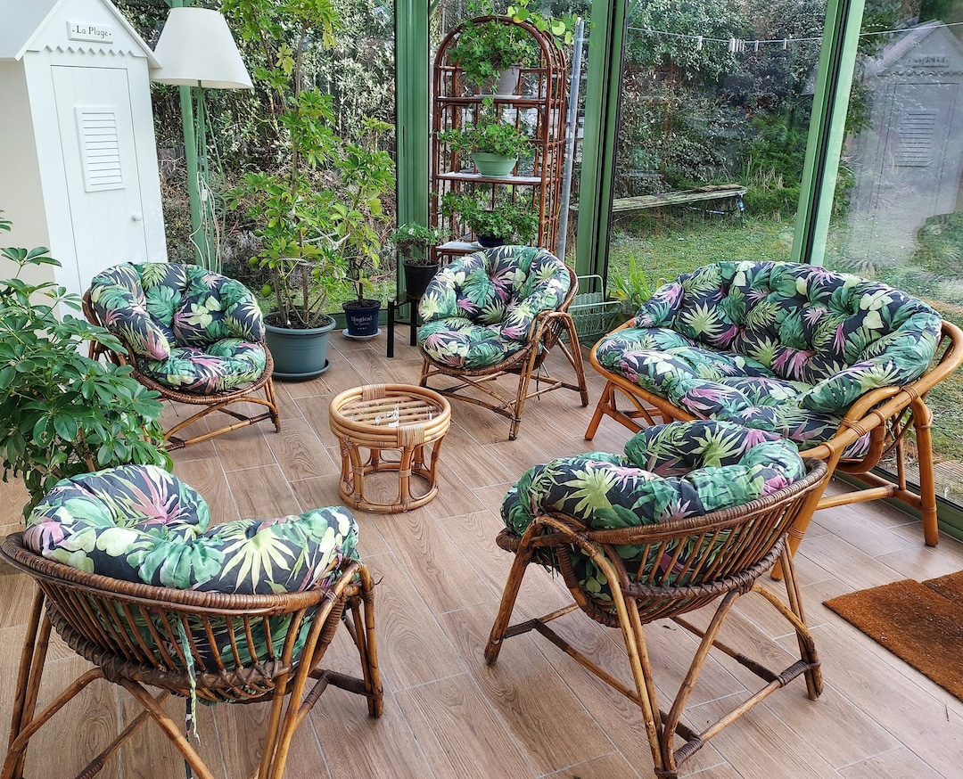 CUSCINI per divani e sedie in rattan, set di cuscini da giardino