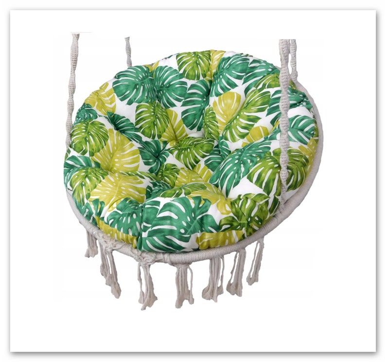 Round Cushion Hanging Chair Papasan Cushion Garden Swing Etsy