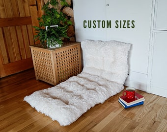 Fluffy Large floor pillow | Fluffy Daybed Cushion | Custom Bench Cushion | Reading Nook Pillow | Cream Seat Cushion |