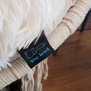 Hanging Chair + Soft Fluffy Pillow + fixing of a swing | Macrame Boho swing & Shaggy cushion | Indoor Swing Hammock Chair with Cushions image 9
