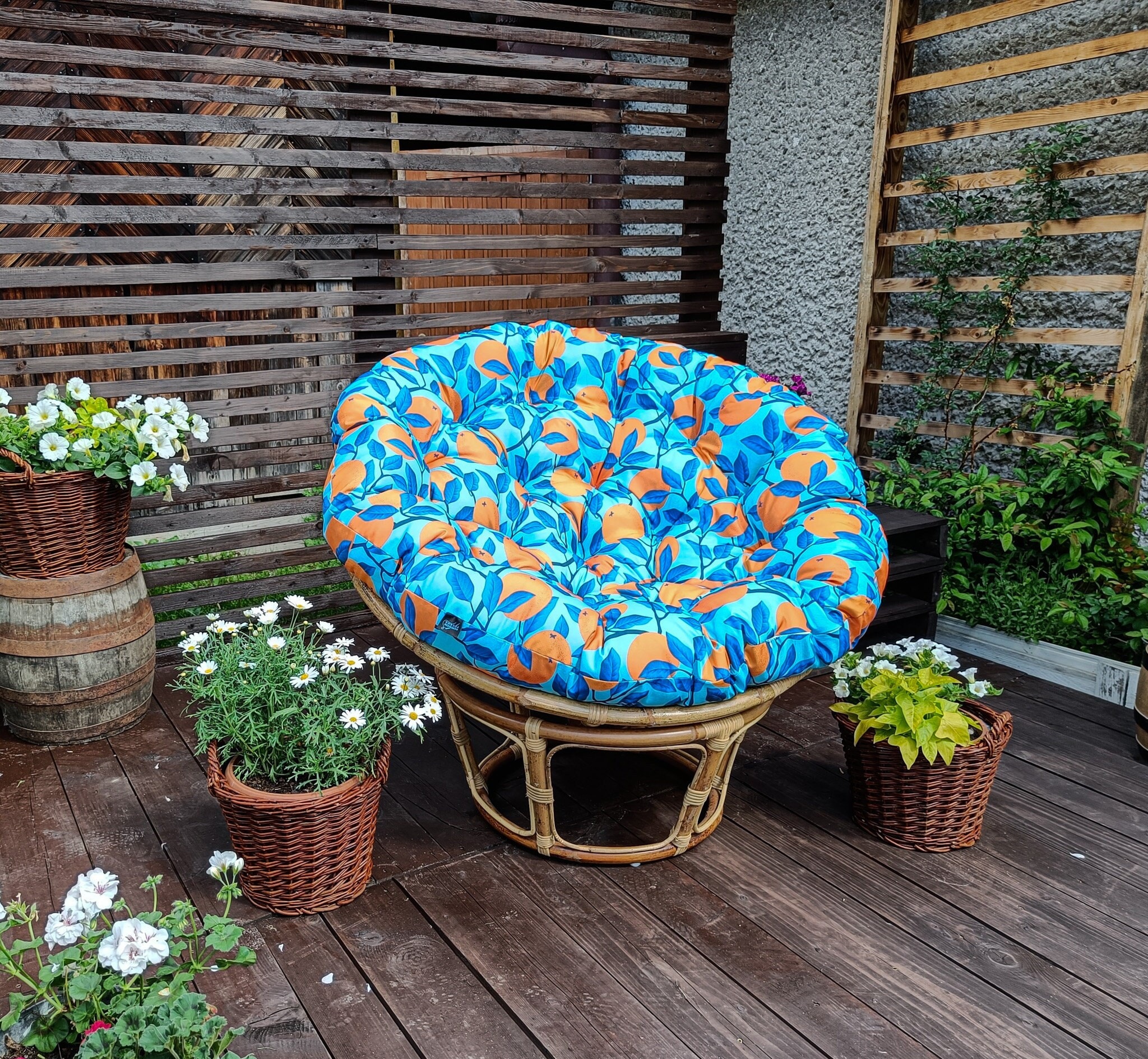 CUSHION for Papasan Chair Water Resistant FABRIC Papasan Outdoor