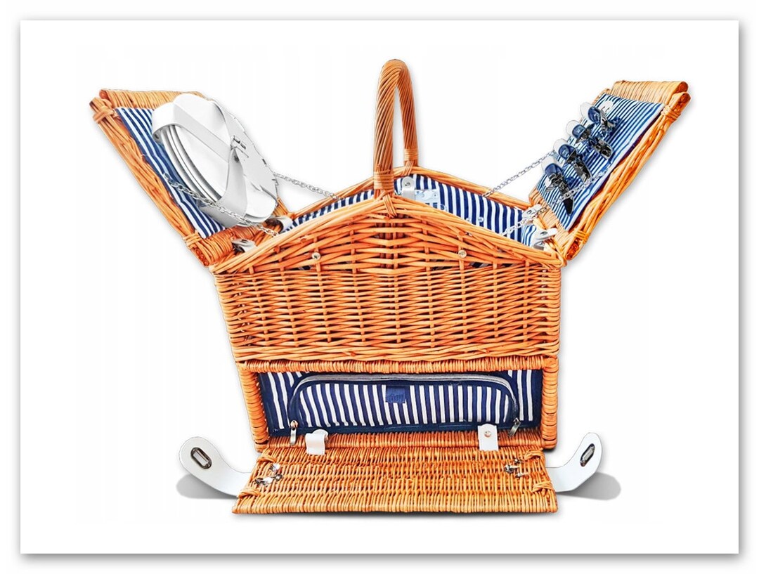 PICNIC BASKET, Personalized Picnic Basket, 4 Person, Picnic Basket With Equipment and Thermal