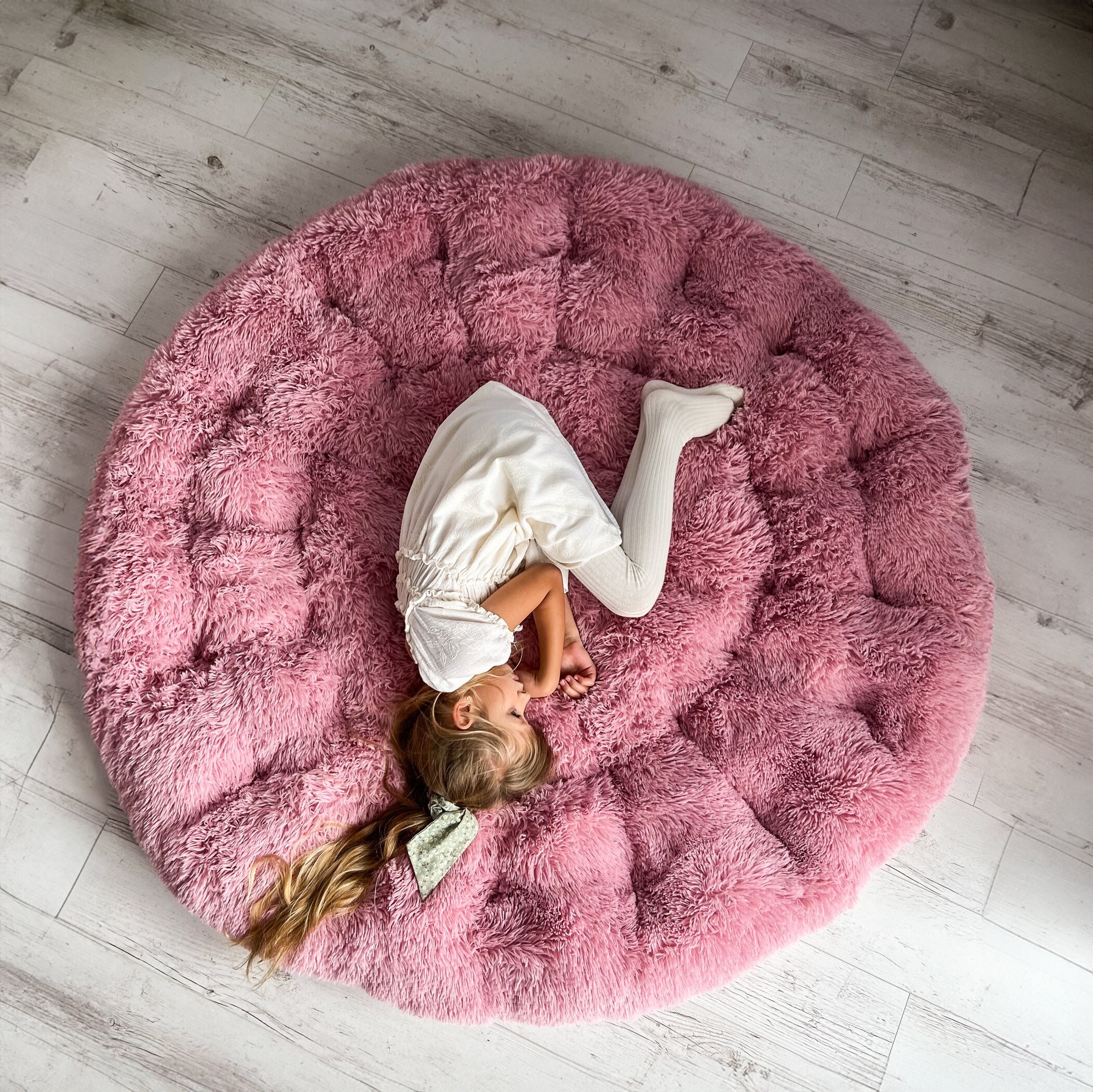 Shaggy Fluffy Floor Cushion Large Sizes Pillow for Floor Sitting