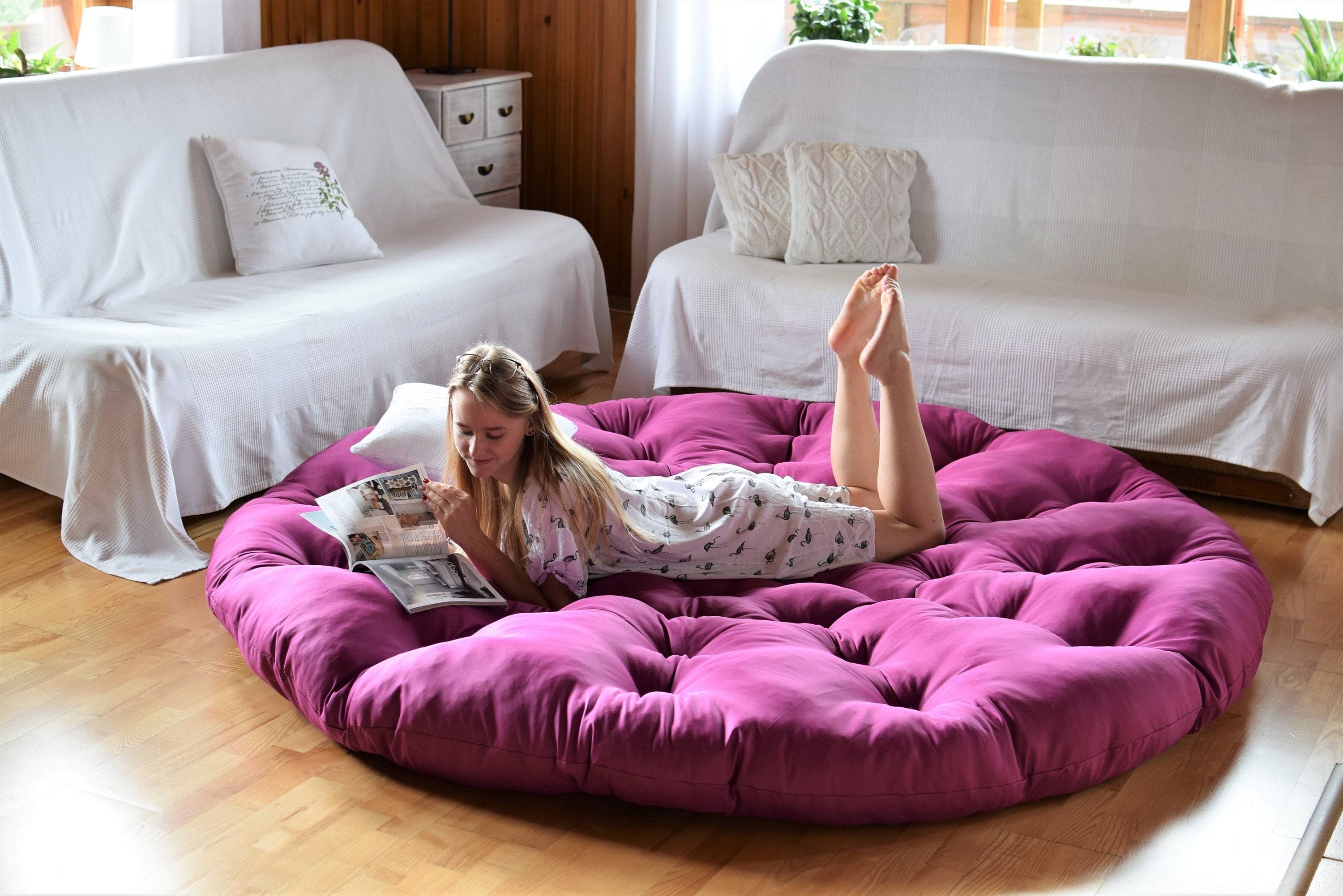 Large PAPASAN Cushion Velvet Fabric Extra Large PAPASAN Chair Pillow Floor  Pillow Floor Cushion Round Cushion Swing Cushion 