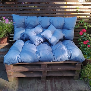 SPECIAL PRICE -  Pallet Cushions Set| Backrest + Seat + 2 small pillows | Linen Imitation Outdoor Cushions |
