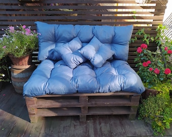SPECIAL PRICE -  Pallet Cushions Set| Backrest + Seat + 2 small pillows | Linen Imitation Outdoor Cushions |