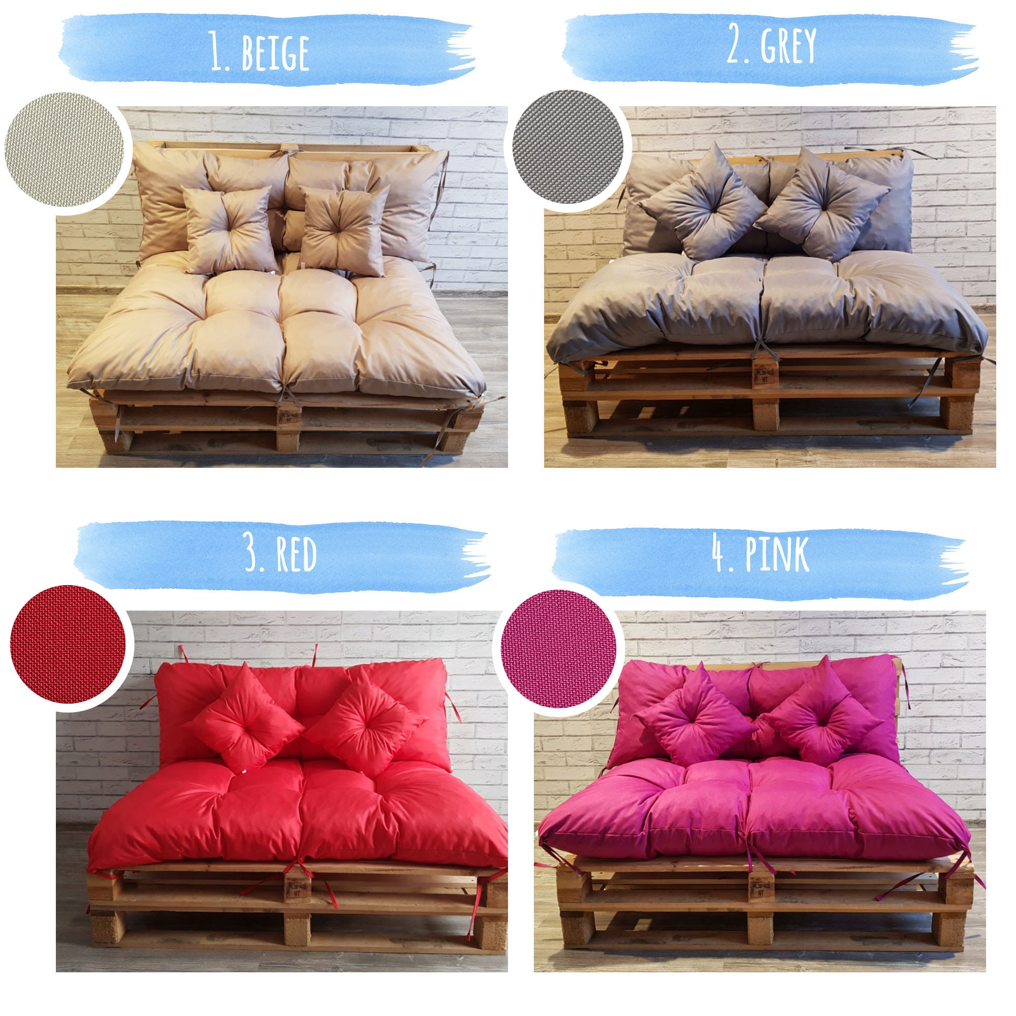 Pallet Cushions Set Waterproof Cushions for Pallet Furniture - Etsy