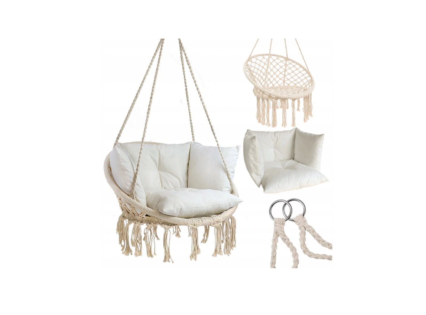 Hammock Garden chair Bedroom swing, hammock chair HANGING CHAIR with a Waterproof pillow Boho styl Macrame Swing Waterproof pillow
