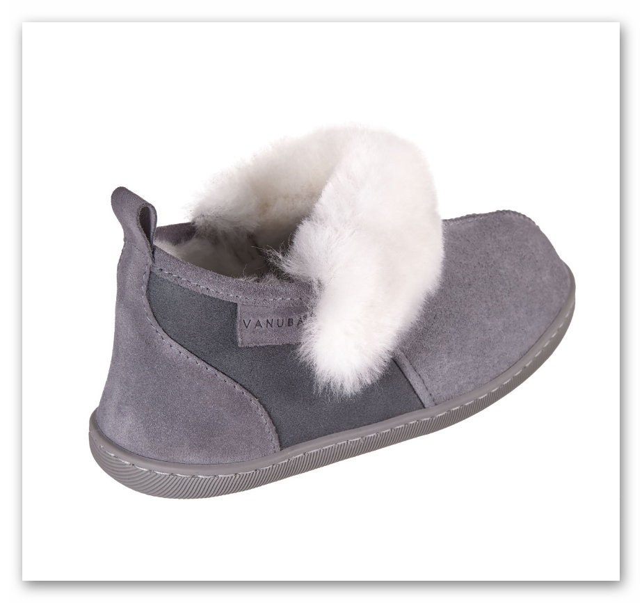 SHEEPSKIN LEATHER SHOES women's wool slippers warm | Etsy