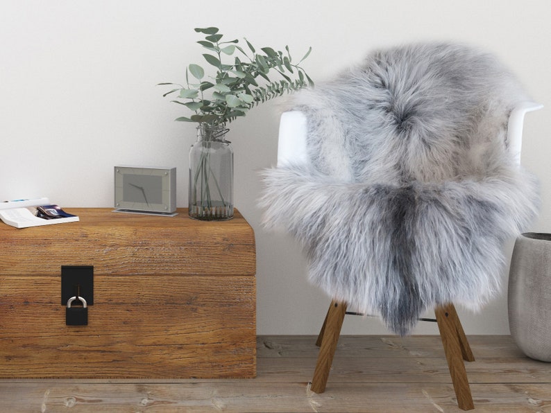 Grey Sheepskin Genuine Natural rug Real Sheepskin Rug Etsy