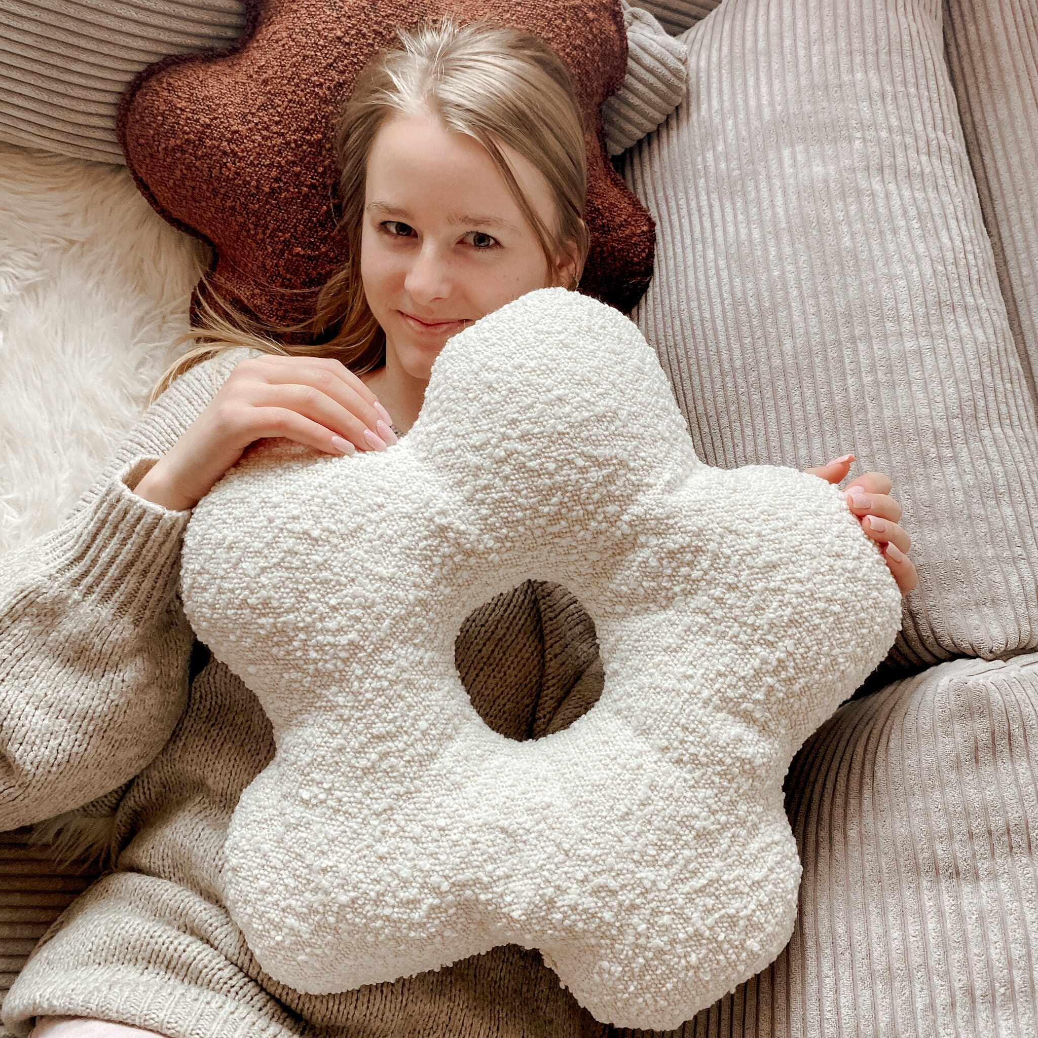 Flower Shaped Pillow Etsy