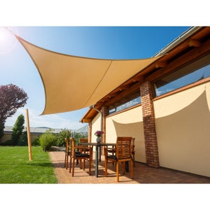 Rectangle Sun Shade Sail with mounting set | SIZES | Patio Oxford Sun Shade Outdoor Awning | Waterproof Garden Shade Cloth Canopy