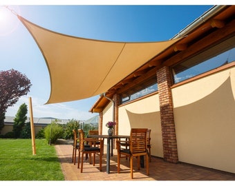 Rectangle Sun Shade Sail with mounting set | SIZES | Patio Oxford Sun Shade Outdoor Awning | Waterproof Garden Shade Cloth Canopy