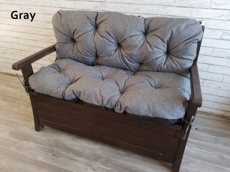 Waterproof Bench Cushion Solid Fabric Custommade Cushions Etsy UK
