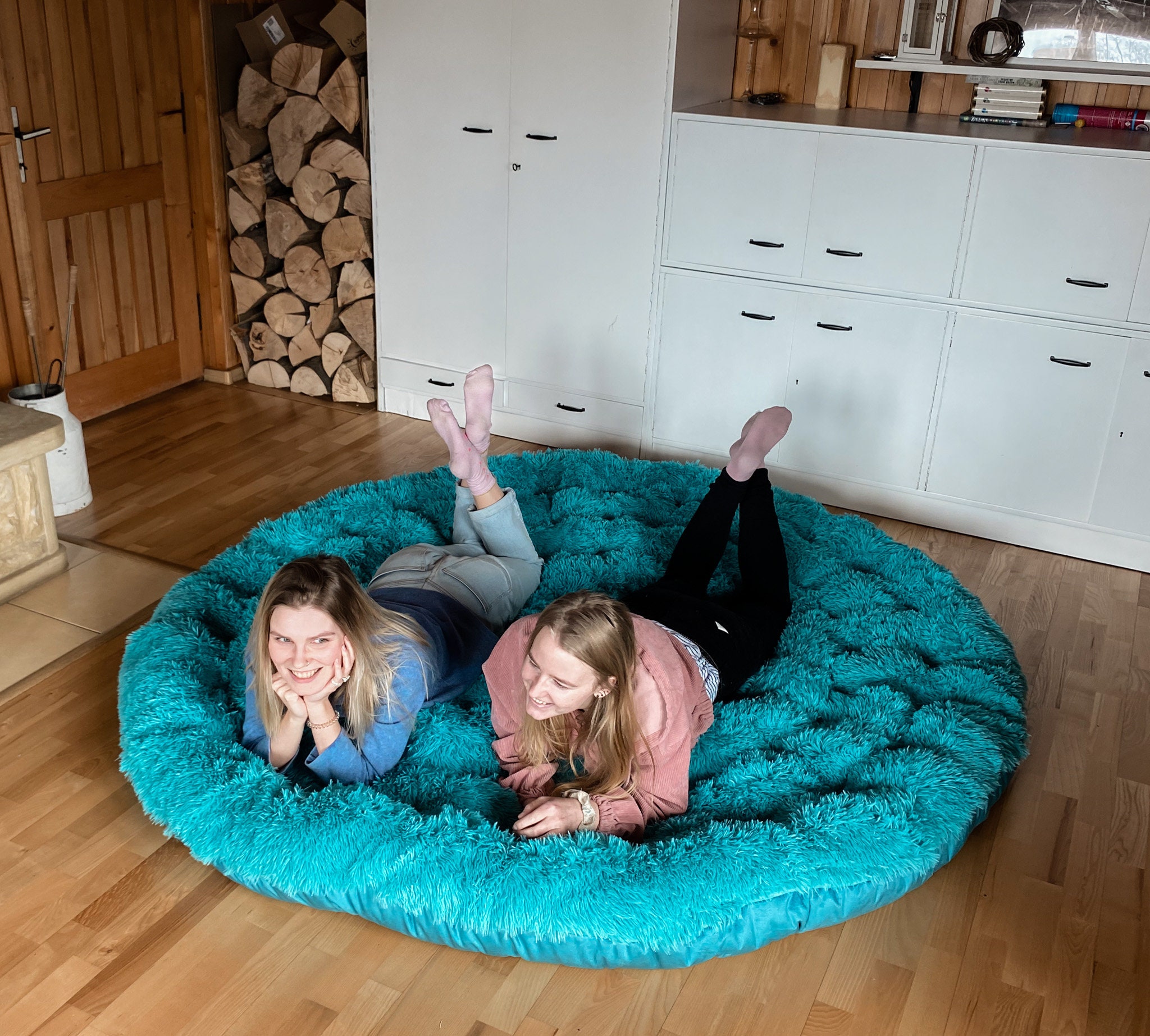 Shaggy Fluffy Floor Cushion Large Sizes Pillow for Floor Sitting Round Flat Oversized  Pillow Floor Pillow round Seat Floor Cushion Futon 