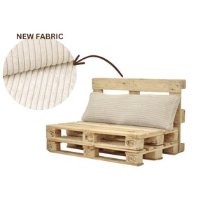 Pallet Cushion Set Upholstered Corduroy Pillows For Pallets Seat and Backrest cushions for benches Cushions For Garden furniture image 5