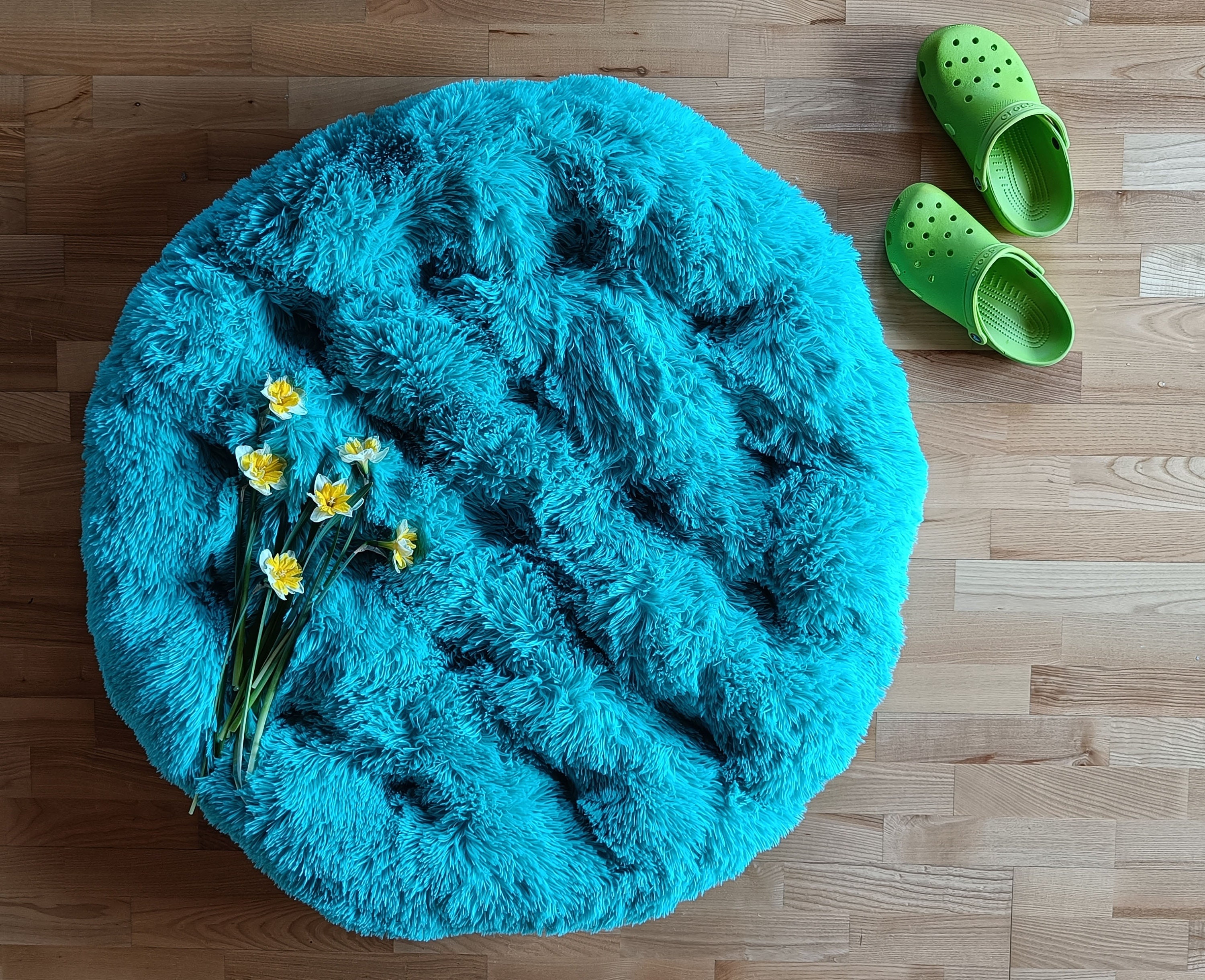 Shaggy Fluffy Floor Cushion Large Sizes Pillow for Floor Sitting Round Flat Oversized  Pillow Floor Pillow round Seat Floor Cushion Futon 